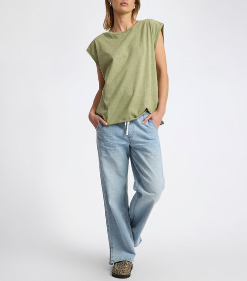 ROADHOUSE WIDE LEG DRAWSTRING JEAN - BLUE