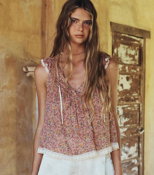 MIMI-ROSE BOHO TOP - PINK POSEY