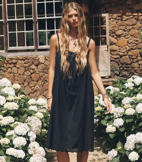 VINTAGE PETTICOAT MIDI DRESS - ONYX