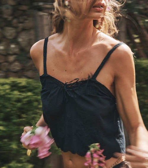 VINTAGE PETTICOAT CAMI - ONYX