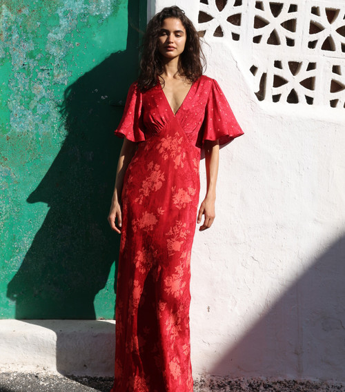 RHEA MAXI DRESS - WINE