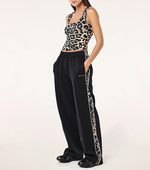 MAN DOWN TRACK PANT - BLACK/LEOPARD