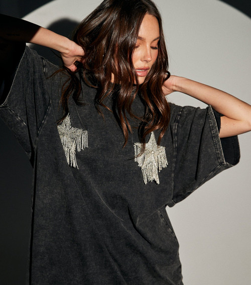 SPARKLE TITTY TEE - BLACK