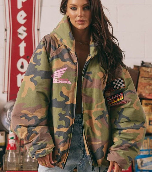 THE BE KIND BOMBER JACKET - CAMO