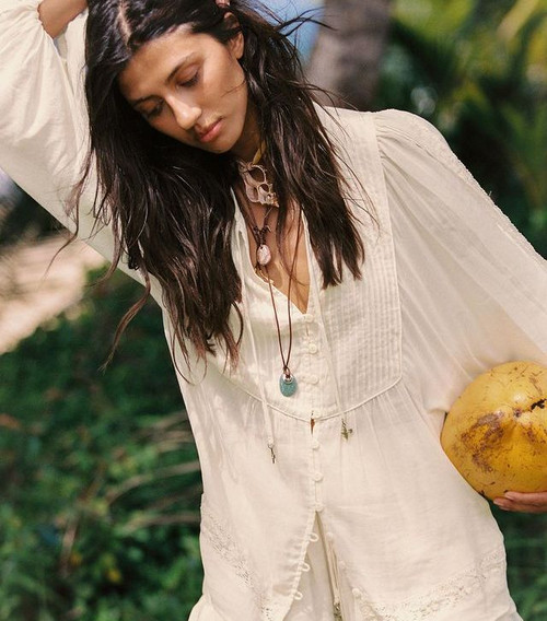 INES BOHO BLOUSE - LIGHT SAND