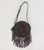 ROUND LEATHER FRINGE BAGS - CHOCOLATE