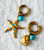 STARFISH & SHELL EARRINGS - GOLD
