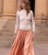 POISON PEACH MAXI SKIRT - ROSE