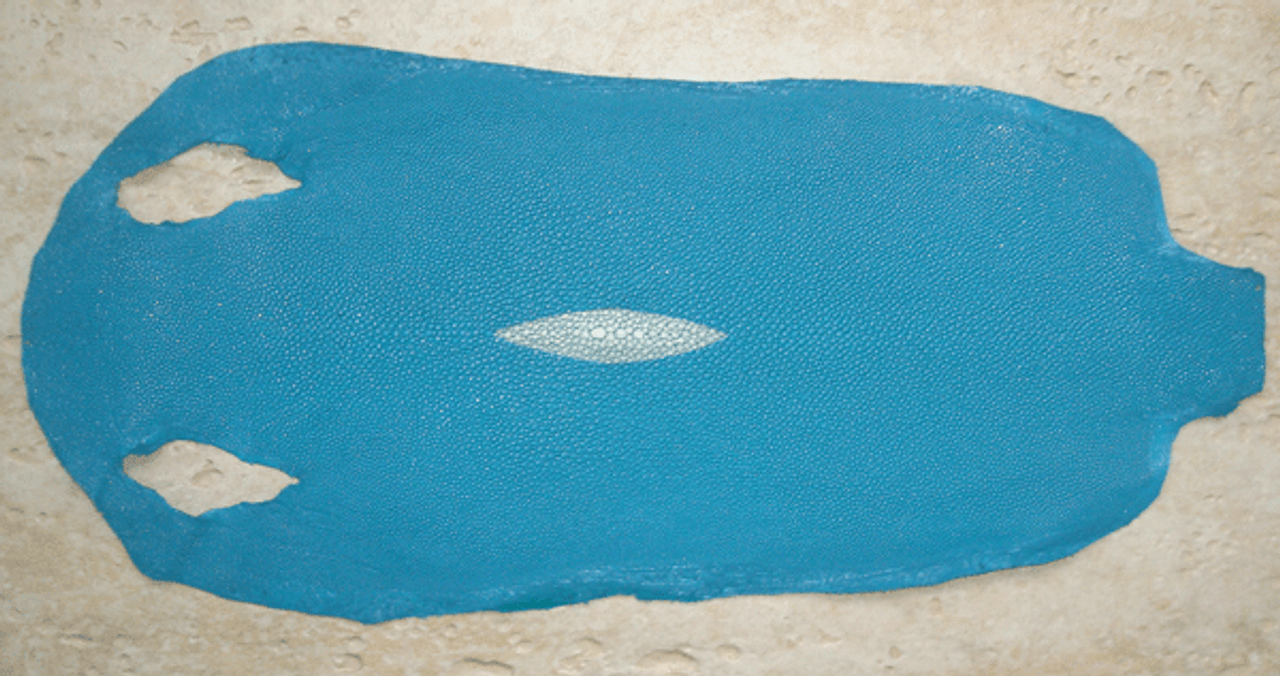 Blue Turquoise Polished Stingray Skin Leather Wallet