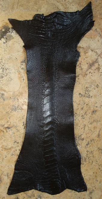 OSTRICH LEG SKIN - BLACK - Matte