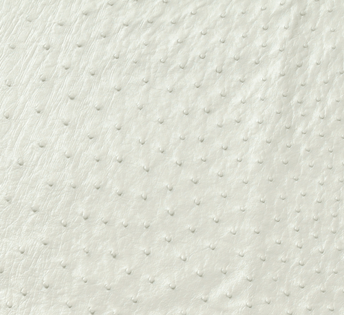 Ostrich Skin Leather - WHITE  CF - 15.50 sq ft - Grade 1