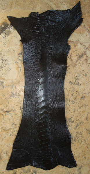 Ostrich Legs Skin Leather Black Color G.A (%100 Genuine Ostrich Leather)