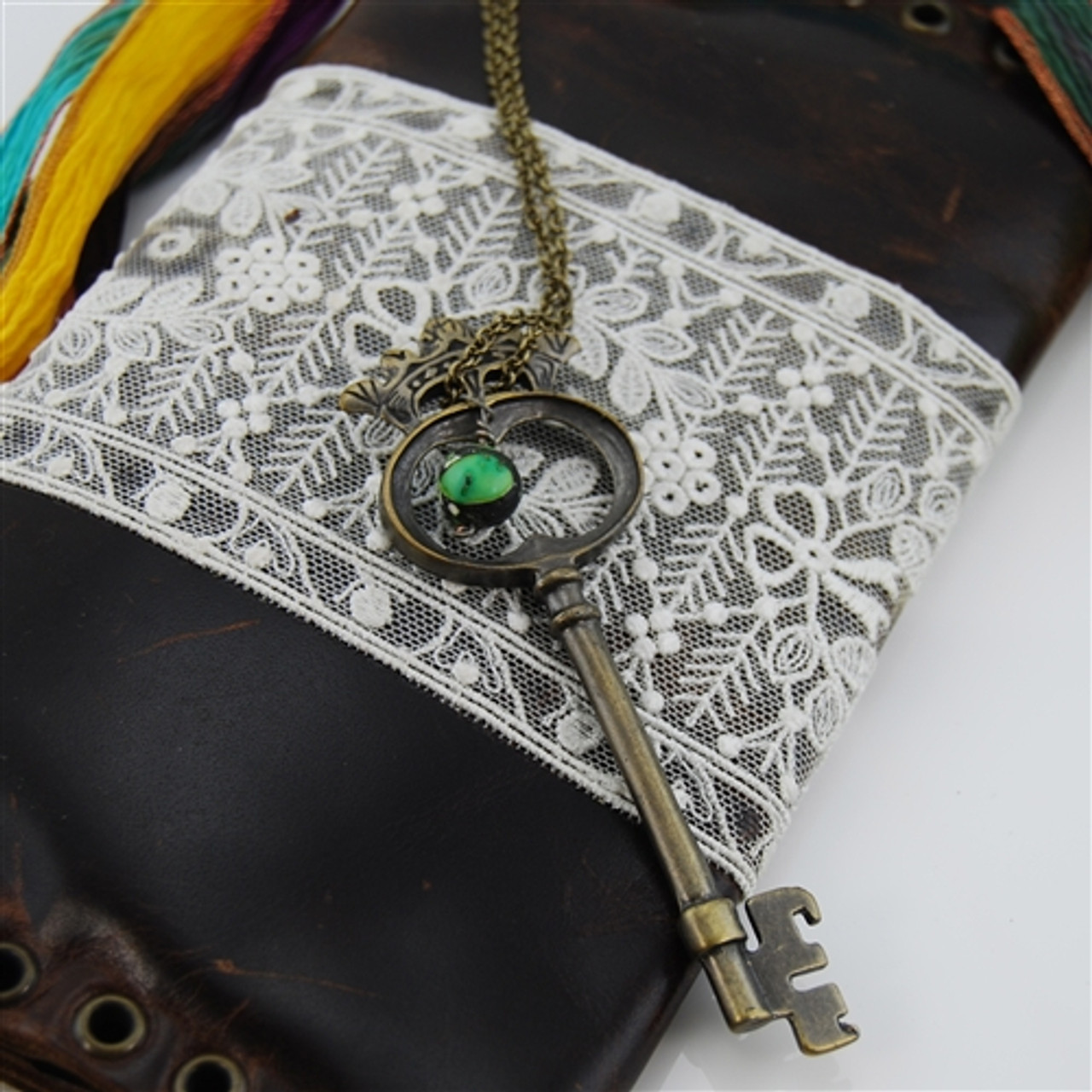 Antiqued Brass Skeleton Key Necklace