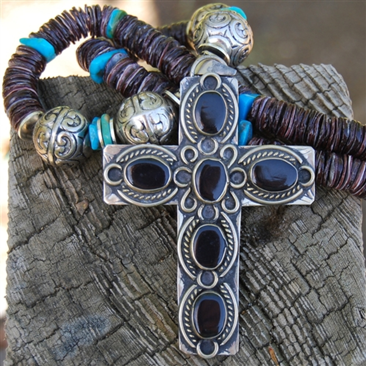 Buy Vintage Sterling Silver Turquoise Cross Pendant Online in India - Etsy