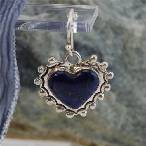 Lapis Lazuli Sterling Silver Heart Earrings