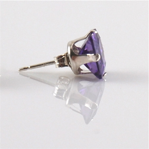 Amethyst Sterling Silver Stud Earrings February Birthstone