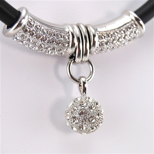 Swarovski Crystal and Silver Ball Choker Necklace