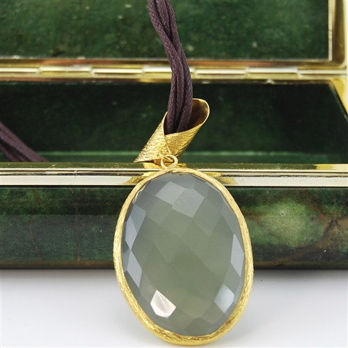 Large Chalcedony Pendant Necklace