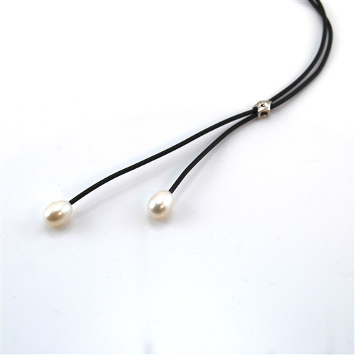 Pearl Lariat "Y" Necklace with Sterling Silver Clasp