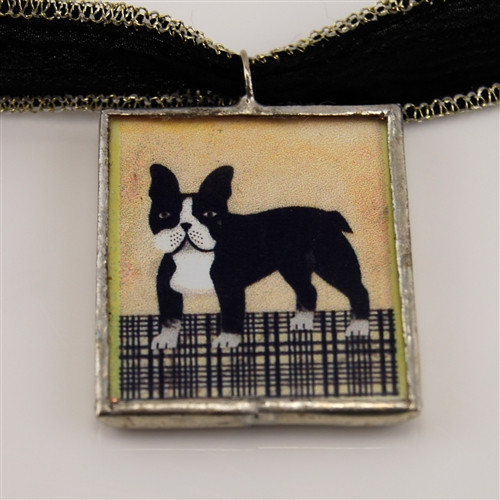 Boston Terrier Vintage-Style Retro Pendant