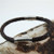 Bracelet Brown Braided Leather and Stainless Steel