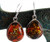 Large Amber Silver Drop Earrings