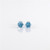 Blue Topaz Cube Sterling Silver Stud Earrings 3mm