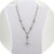 Multiple Link Rhodium "Y" Necklace with Swarovski Crystals