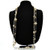 Champagne Faux Pearls Crystal Double Strand Silver Necklace