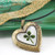 Real Four Leaf Clover Heart Locket Pendant Necklace