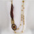 Brass, Pearl, Brown Pendant, Silk Ribbon 32" Necklace