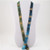 Blue, Green and Gold Silk 36" Ribbon Necklace