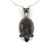 Fossil Stone Pearl Garnet Silver Pendant