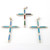 Turquoise, Opal, Coral, Jade, Lapis and Sterling Silver Cross Pendant