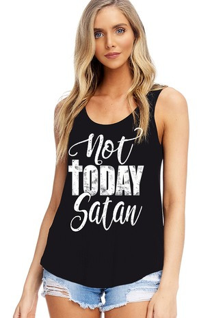 Not Today Satan Graphic Tank