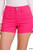 Hot Pink High Waisted Stretch Shorts