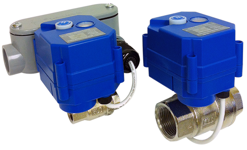 ABC Ball Valves motorized open, capacitor return.