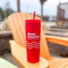 Door County Coffee Cold Brew Tumbler - Red Lifestyle