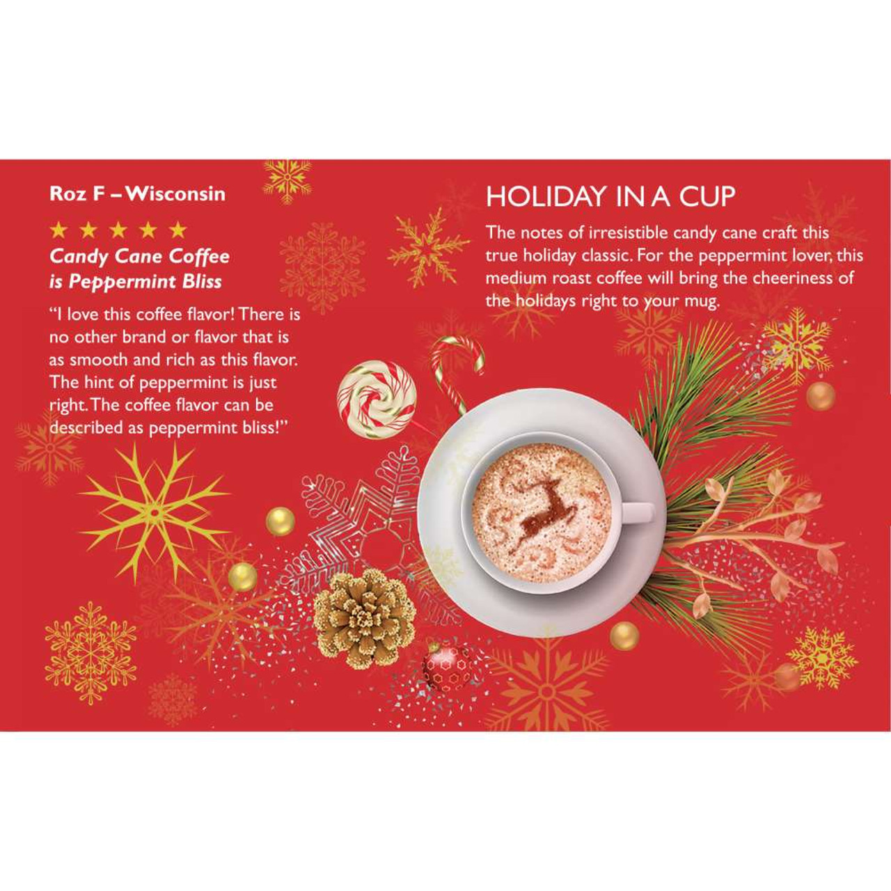 Candy Cane Coffee Single Serve Cups - 10 cups
