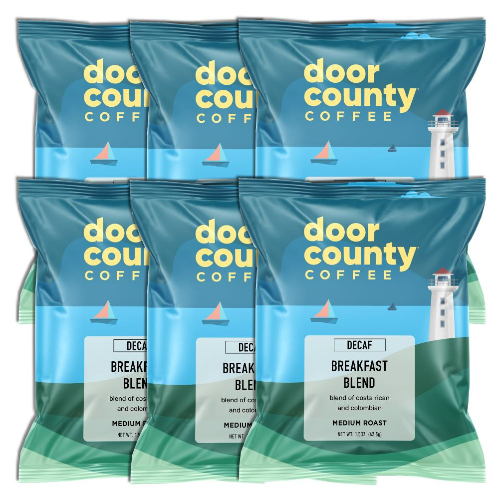 DECAF Breakfast Blend Coffee Full-Pot Bag, 6 Pack