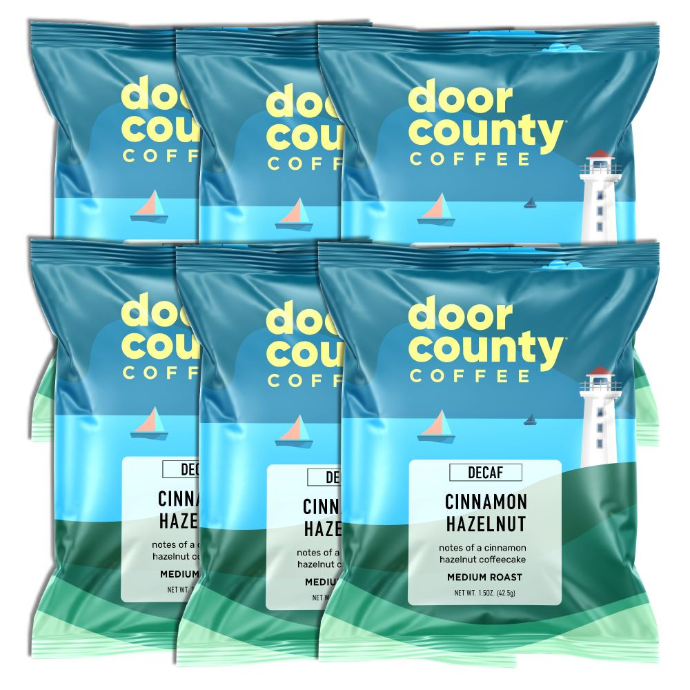DECAF Cinnamon Hazelnut Coffee Full-Pot Bags, 6 Pack