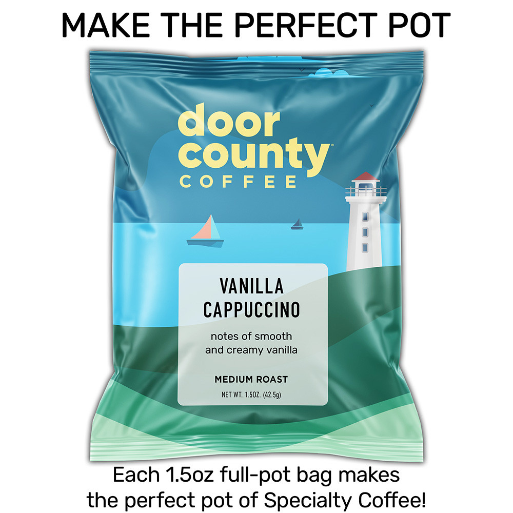 Vanilla Cappuccino Coffee Full-Pot Bags | Door County Coffee