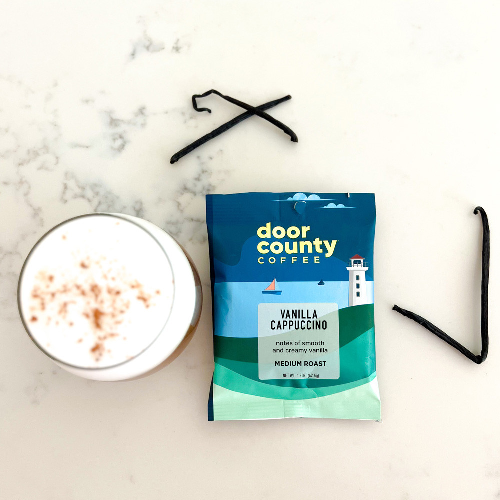 Vanilla Cappuccino Coffee Full-Pot Bags | Door County Coffee
