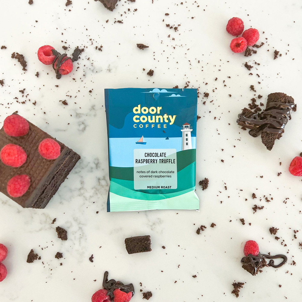 【ココア様】専用・青360ｇ×2袋≪リクエスト特割特価≫ Chocolate Raspberry Truffle Full-Pot Bags | Door County Coffee