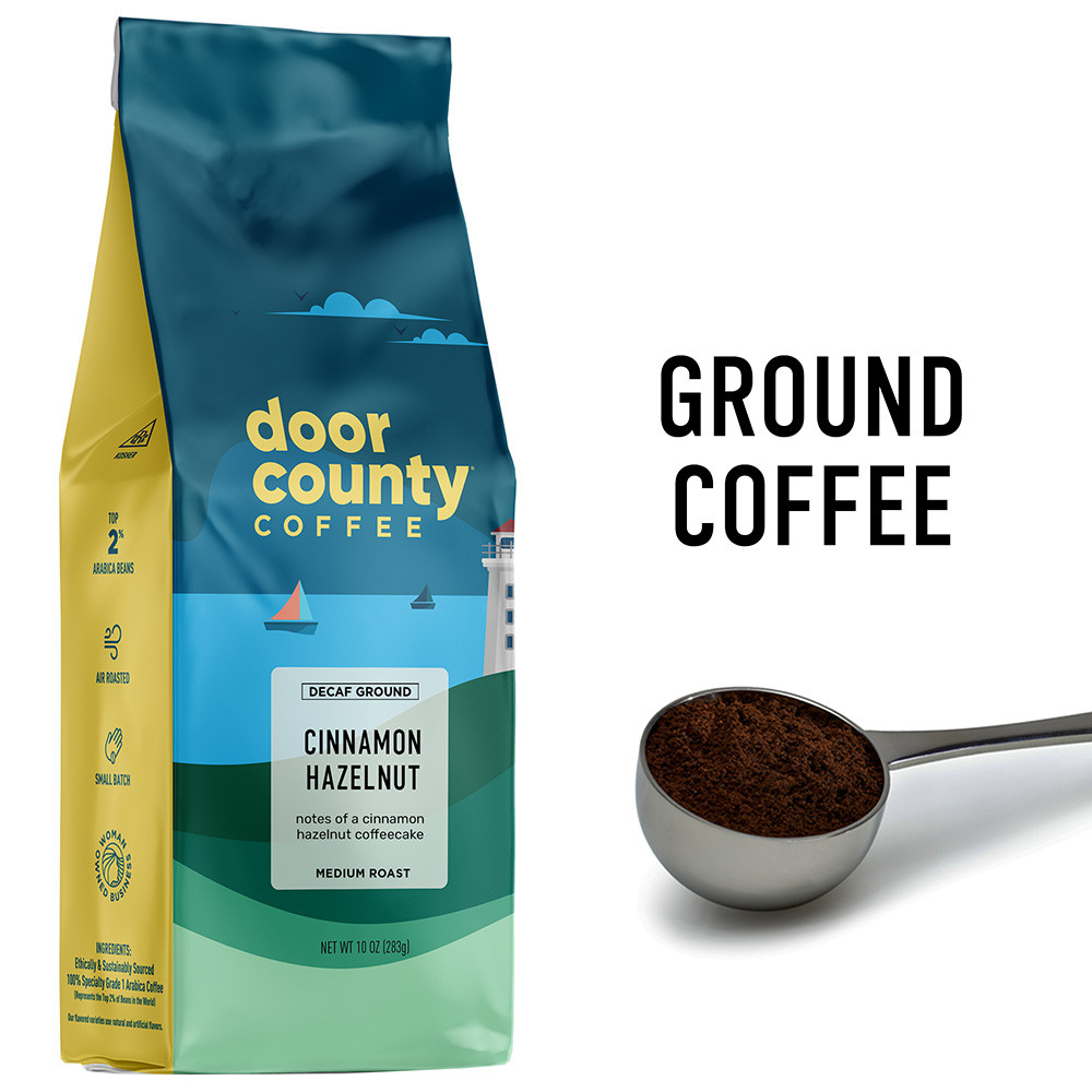 Cinnamon Hazelnut Decaf 10oz. Ground | Door County Coffee