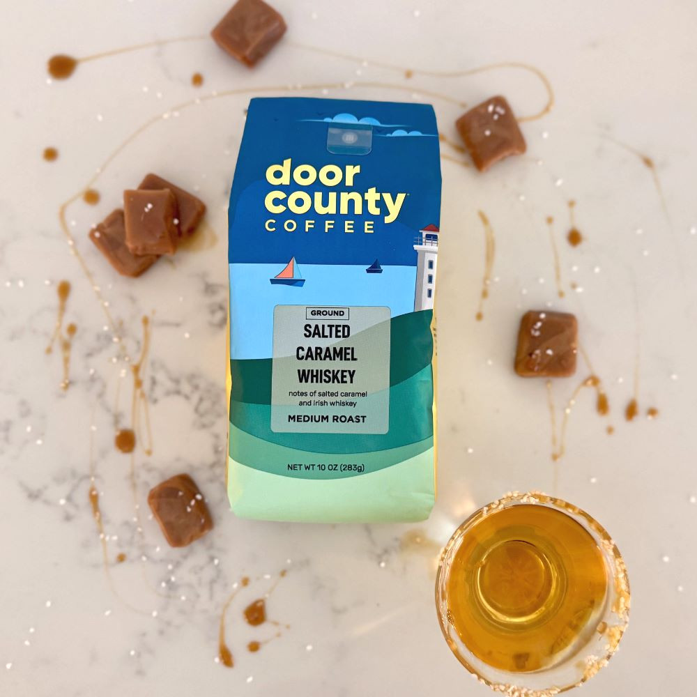 Salted Caramel Whiskey Coffee 10oz. Ground - Door County Coffee