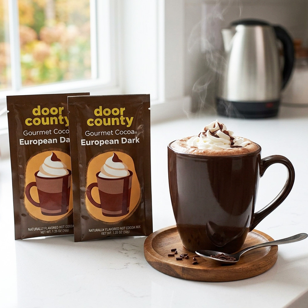 Door County European Dark Chocolate Gourmet Hot Cocoa - 4 pack