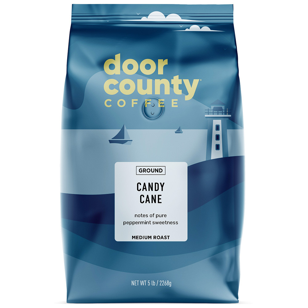 Candy Cane Coffee 5 lb. Ground - Door County Coffee & Tea Co.