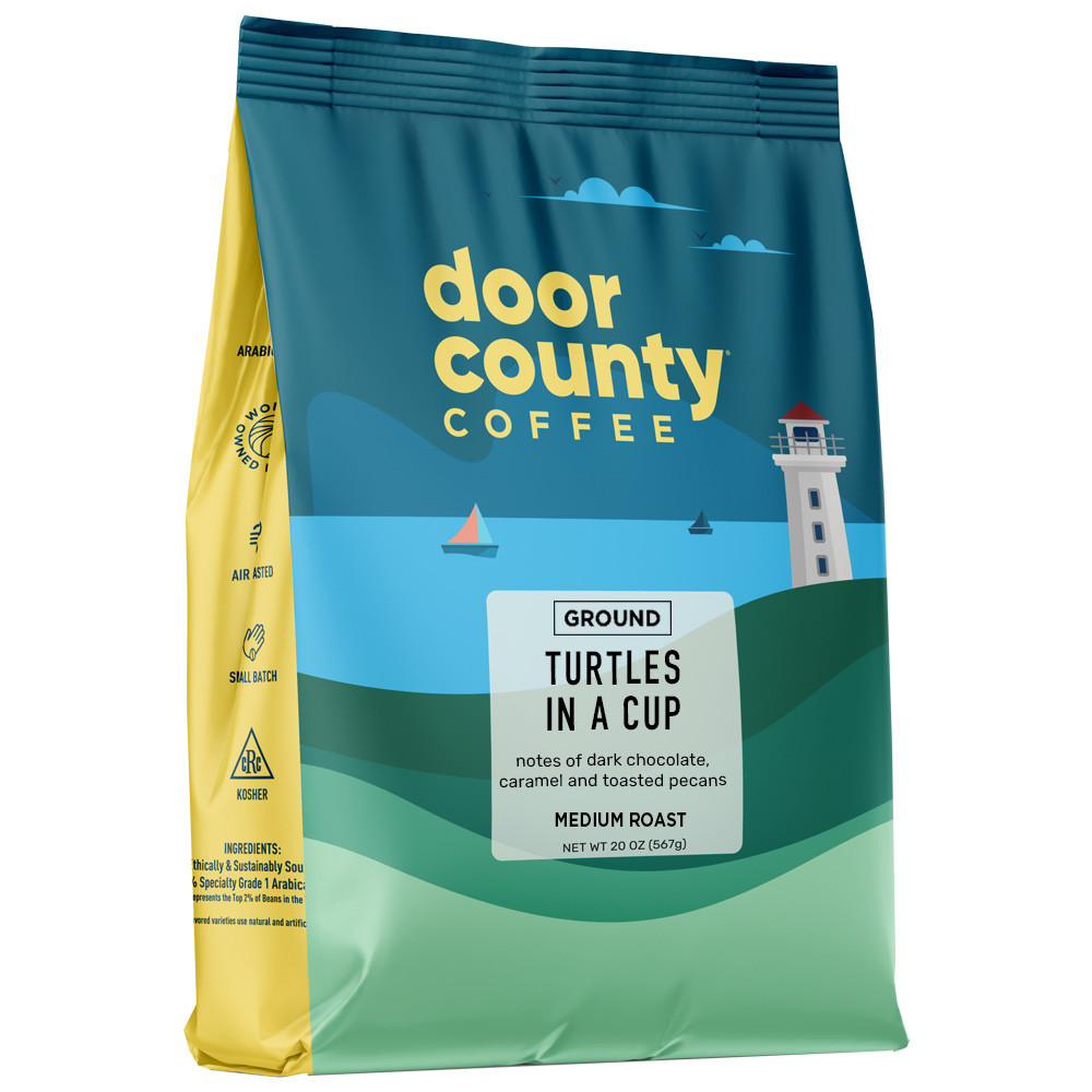 Turtles in a Cup 20oz. Ground | Door County Coffee