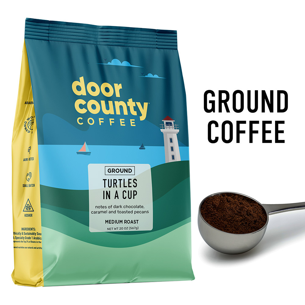 Turtles in a Cup 20oz. Ground | Door County Coffee